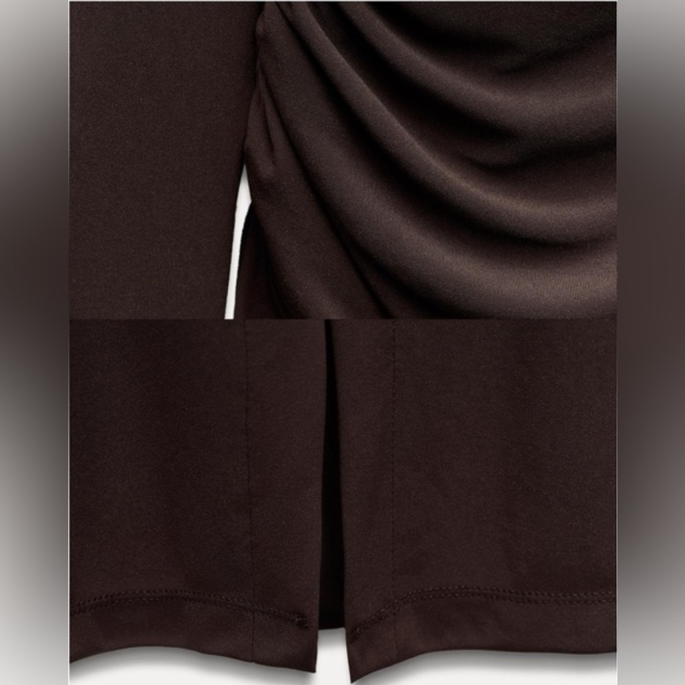 ZARA DRAPED MIDI DRESS XL - Picture 7 of 15